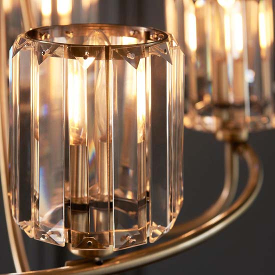 Belluno 5 Lights Semi Flush Ceiling Light In Antique Brass