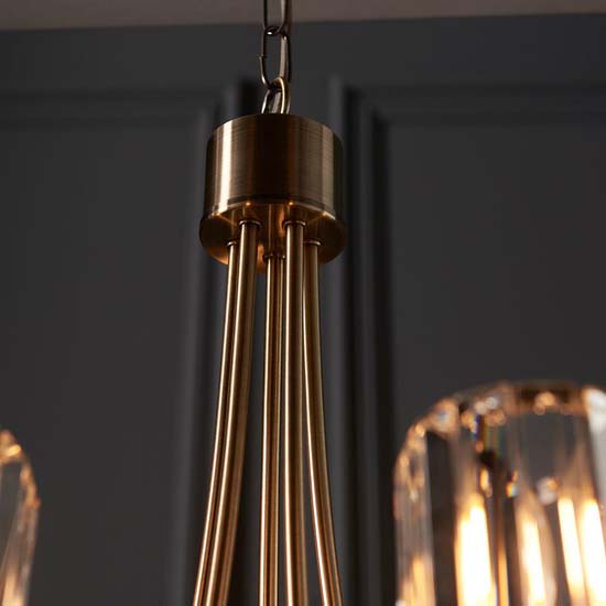 Belluno 5 Lights Semi Flush Ceiling Light In Antique Brass