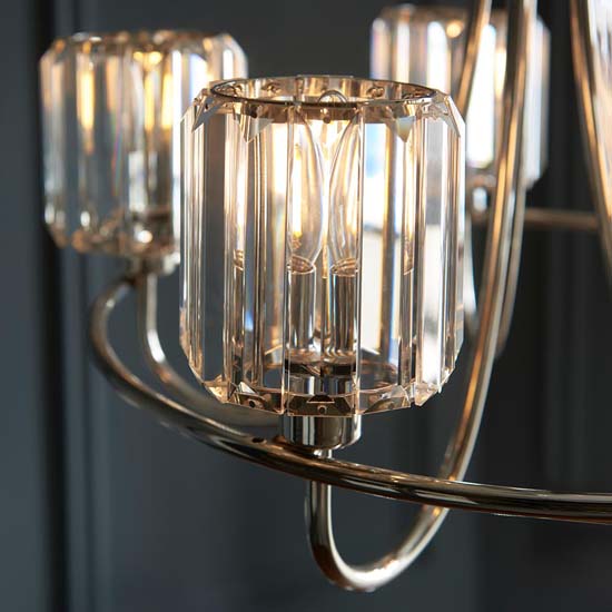 Belluno 5 Lights Semi Flush Ceiling Light In Bright Nickel