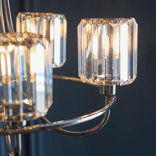 Belluno 5 Lights Semi Flush Ceiling Light In Bright Nickel
