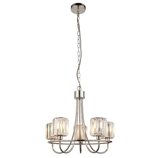 Belluno 5 Lights Semi Flush Ceiling Light In Bright Nickel