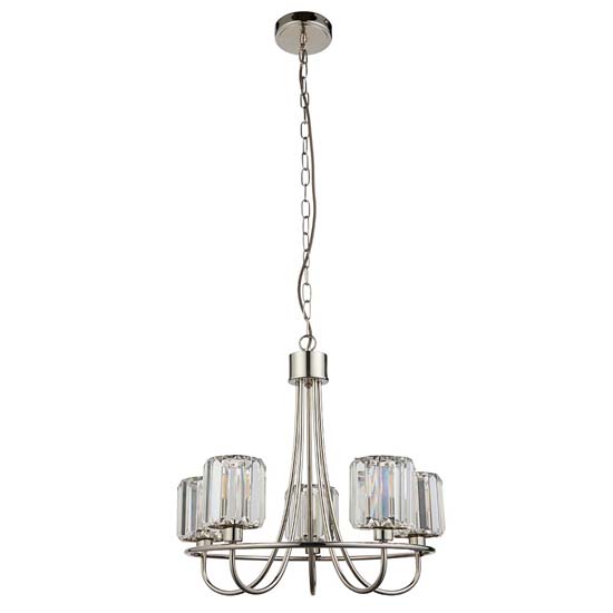Belluno 5 Lights Semi Flush Ceiling Light In Bright Nickel
