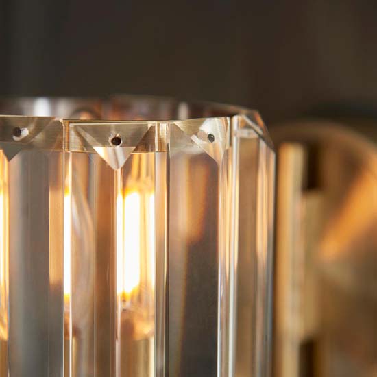 Belluno Clear Glass Shade Wall Light In Antique Brass