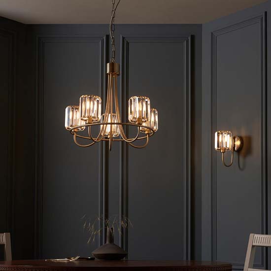 Belluno Clear Glass Shade Wall Light In Antique Brass