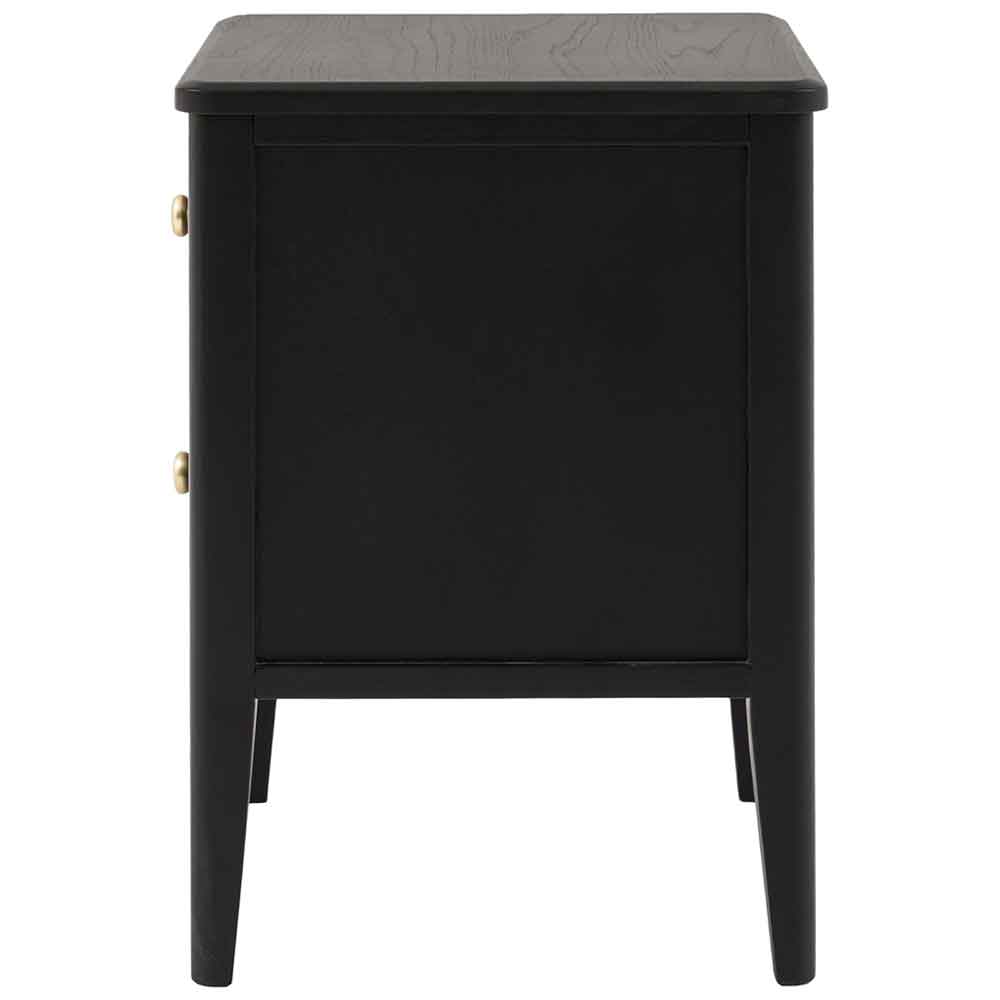 Bellville Wooden Bedside Cabinet With 2 Drawers In Black