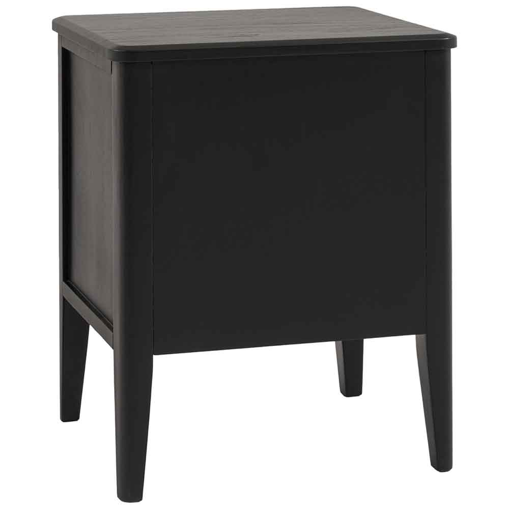 Bellville Wooden Bedside Cabinet With 2 Drawers In Black
