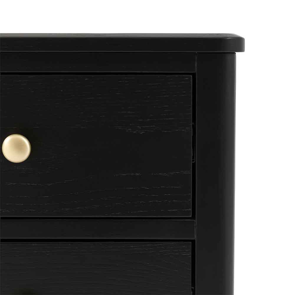 Bellville Wooden Bedside Cabinet With 2 Drawers In Black