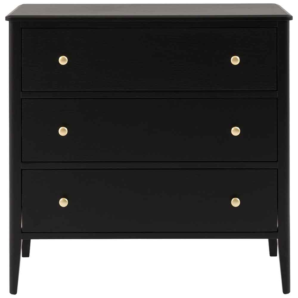Bellville Wooden Chest Of 3 Drawers In Black