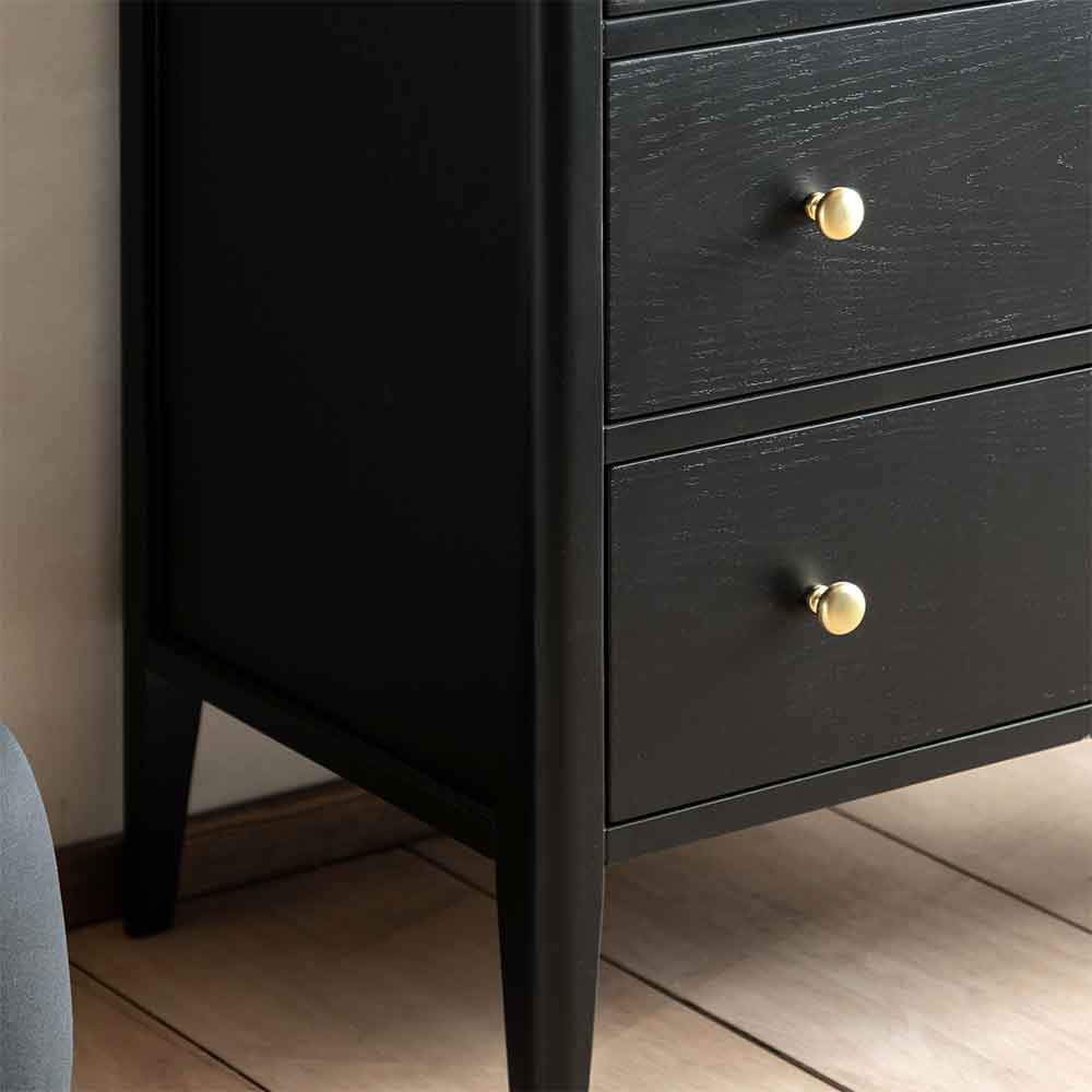 Bellville Wooden Chest Of 3 Drawers In Black