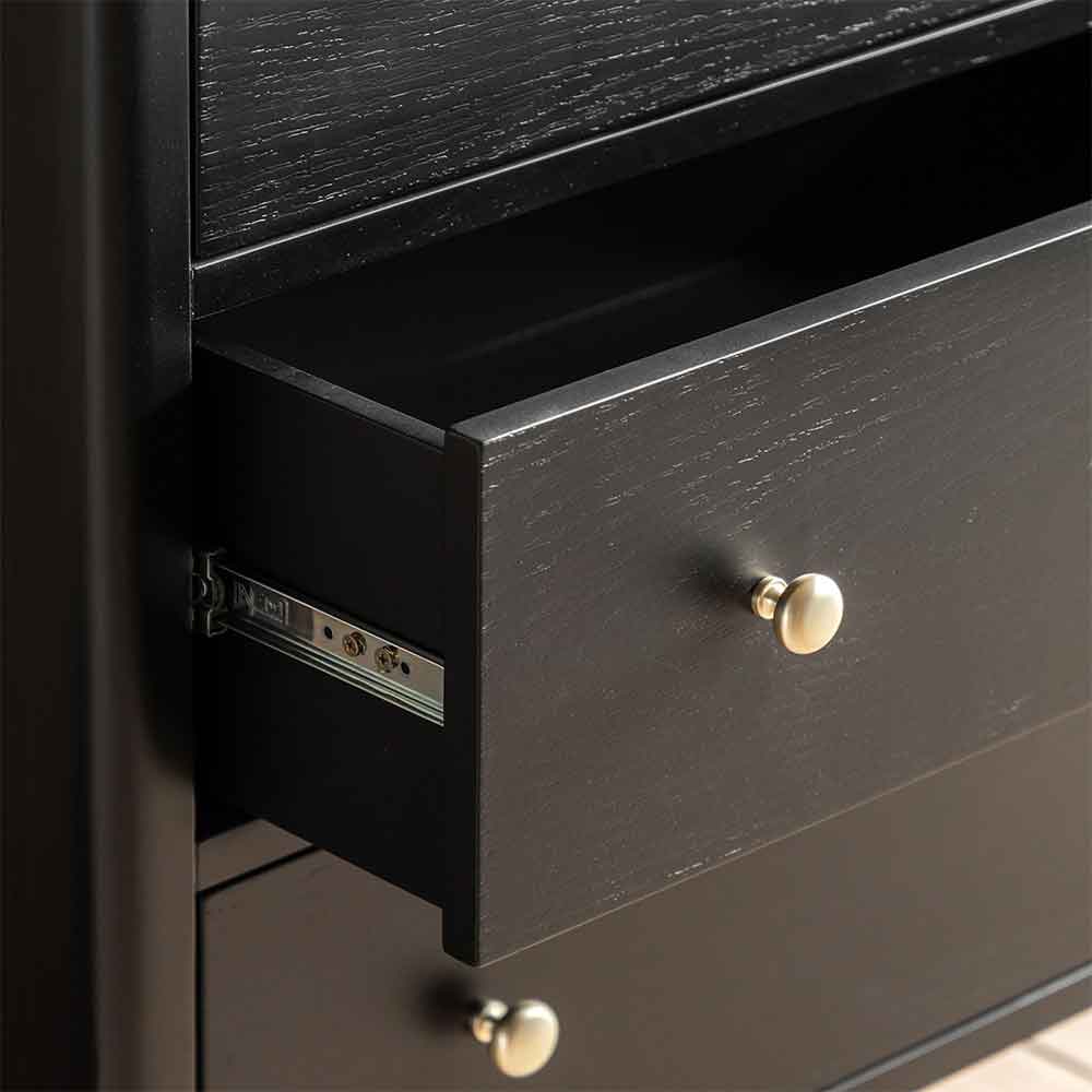 Bellville Wooden Chest Of 3 Drawers In Black