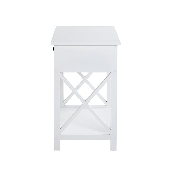 Bellvue Wooden 1 Drawer End Table With Shelf In White