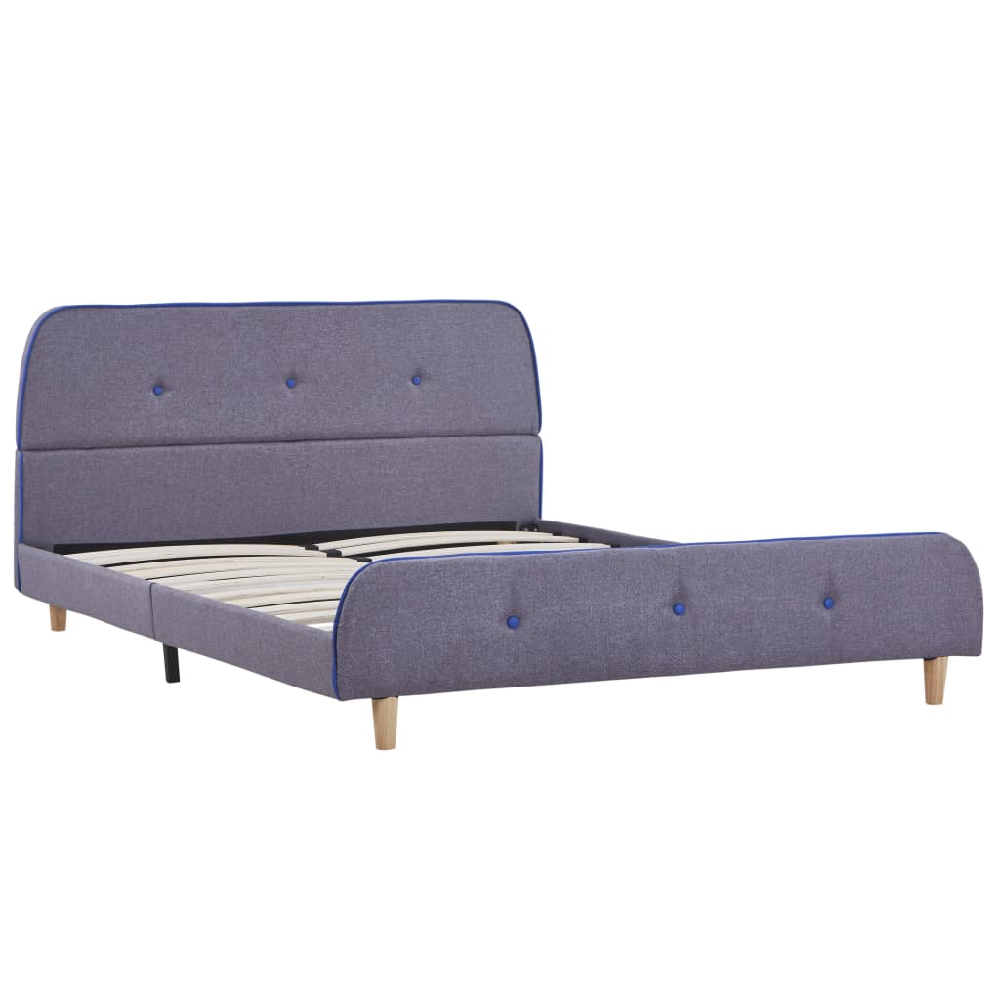 Bellvue Fabric Double Bed In Light Grey
