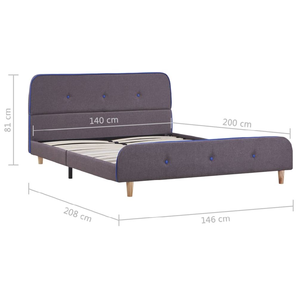 Bellvue Fabric Double Bed In Taupe
