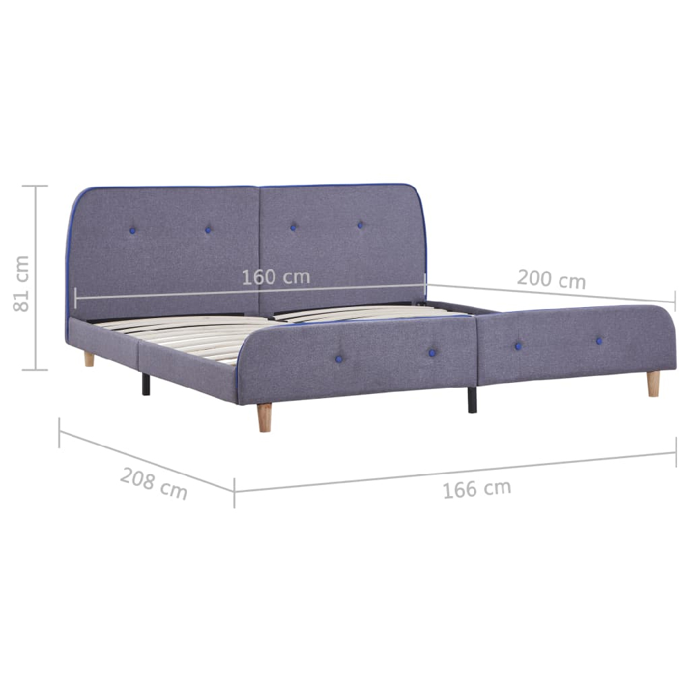 Bellvue Fabric King Size Bed In Light Grey