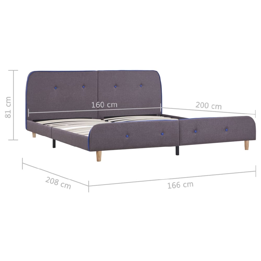 Bellvue Fabric King Size Bed In Taupe