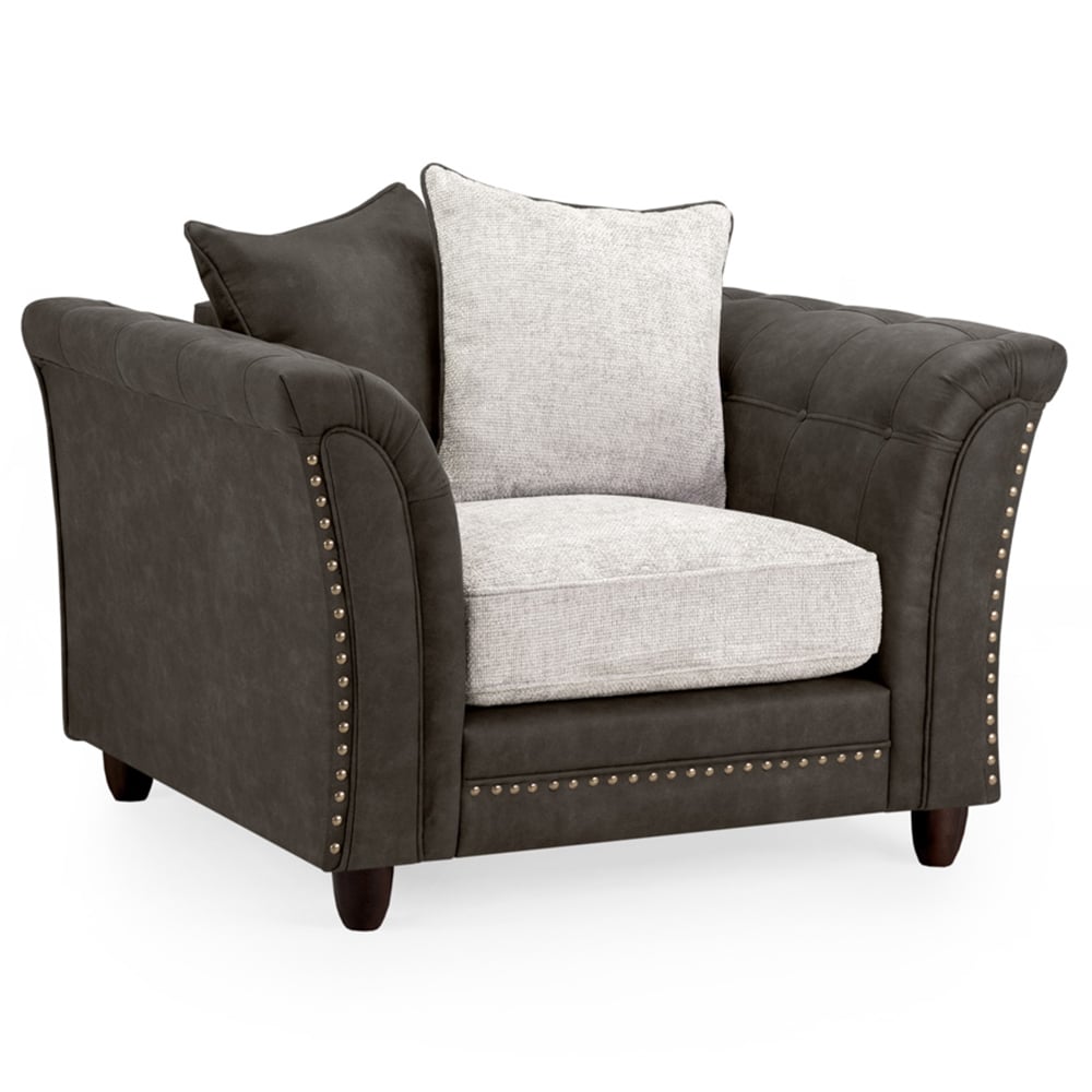 Bellvue Faux Leather 1 Seater Sofa In Grey