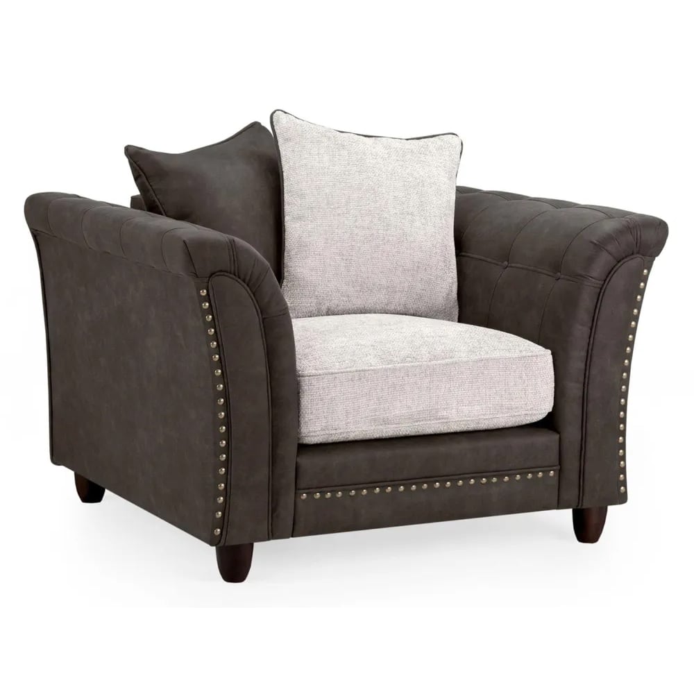 Read more about Bellvue faux leather 1 seater sofa in grey