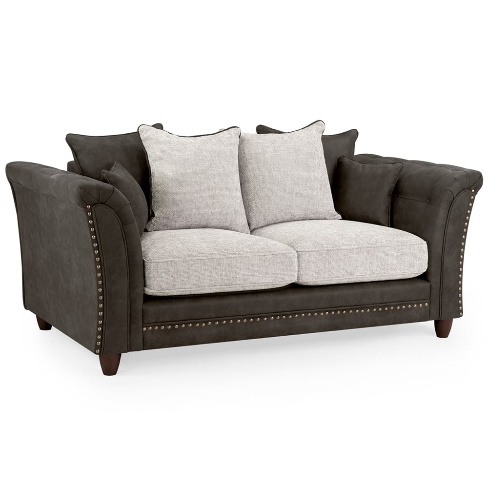 Bellvue Faux Leather 2 Seater Sofa In Grey