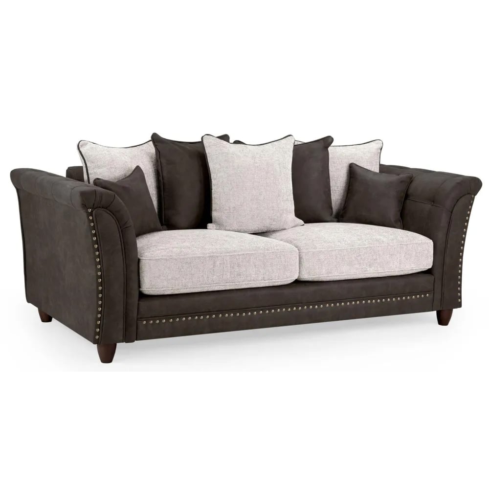 Read more about Bellvue faux leather 3 seater sofa in grey