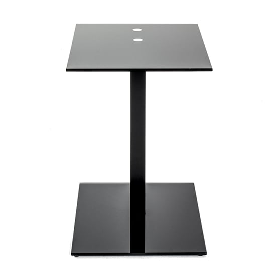 Bellvue Glass Top End Table With Metal Base In Black_4