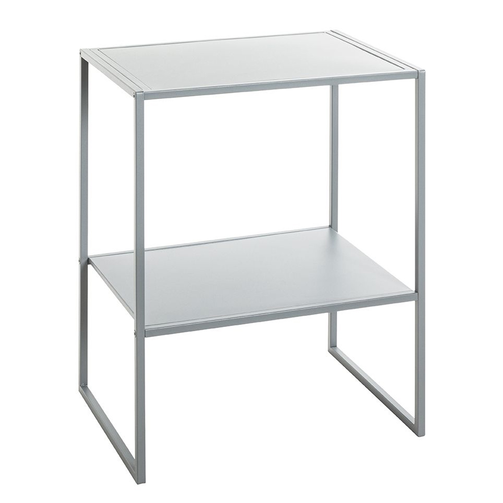 Bellvue Metal End Table With Undershelf In Grey