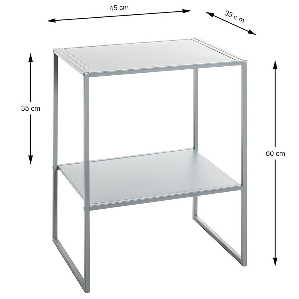 Bellvue Metal End Table With Undershelf In Grey