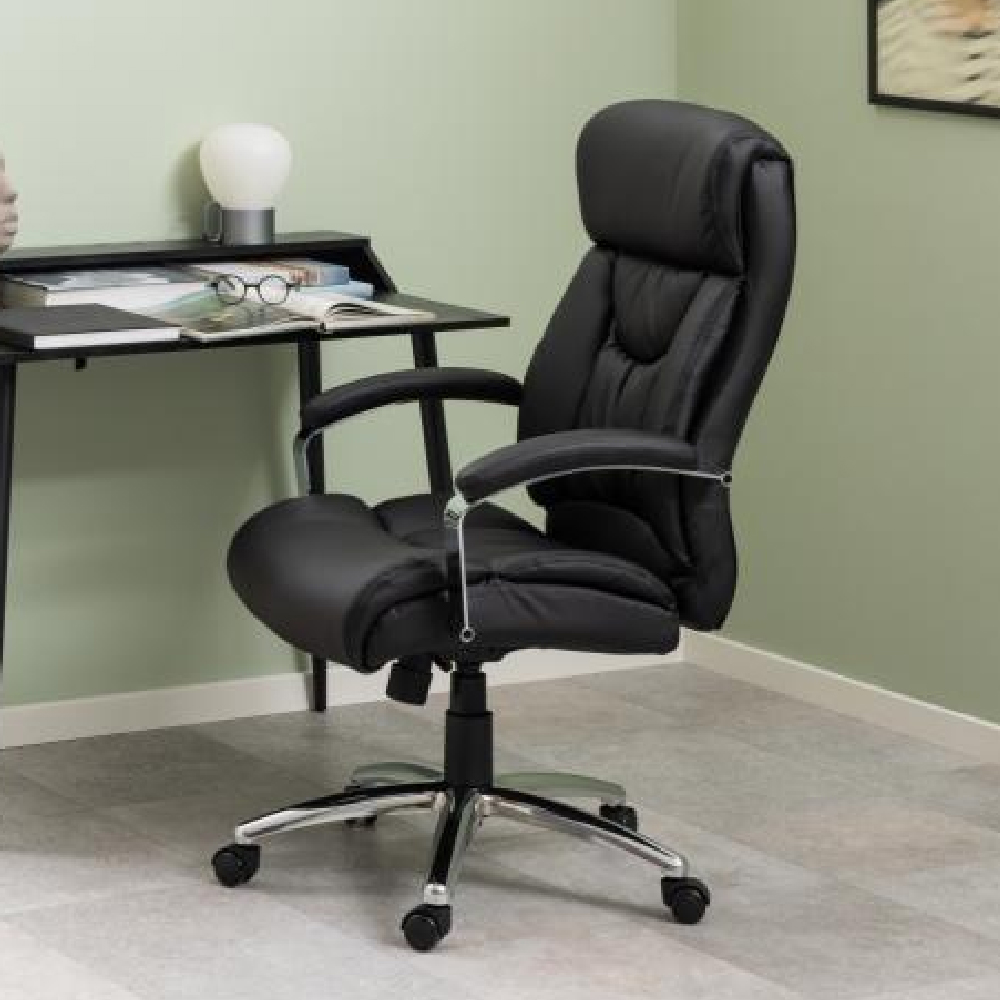 Bellvue PU Leather Home And Office Chair In Black
