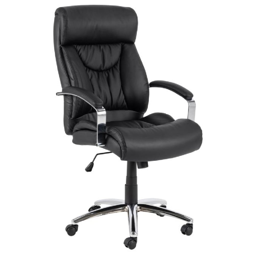 Product photograph of Bellvue Pu Leather Home And Office Chair In Black from Furniture in Fashion