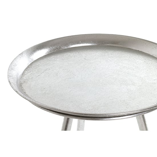 Bellvue Round Metal End Table In Silver_2