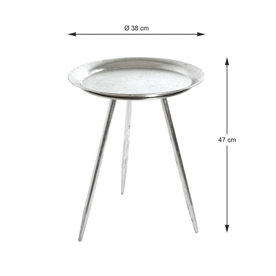 Bellvue Round Metal End Table In Silver_3