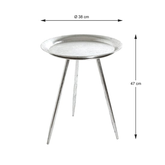 Bellvue Round Metal Set Of 2 End Tables In Silver_4