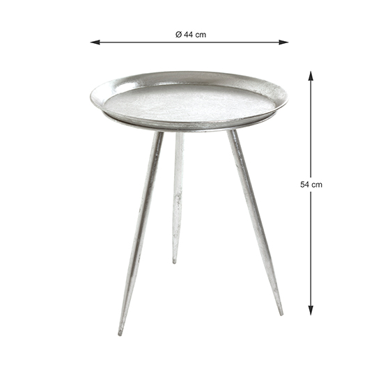 Bellvue Round Metal Set Of 2 End Tables In Silver_5