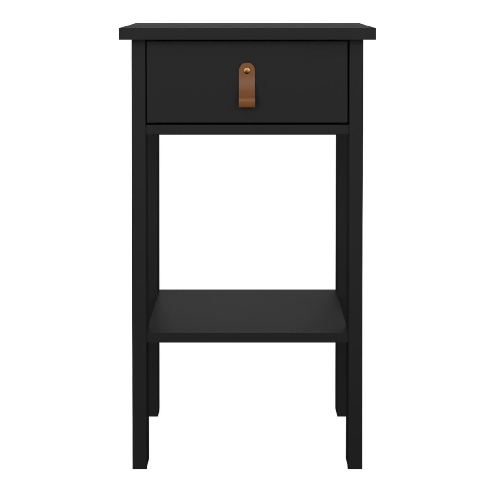 Belmar Wooden Bedside Cabinet With 1 Drawer In Matt Black