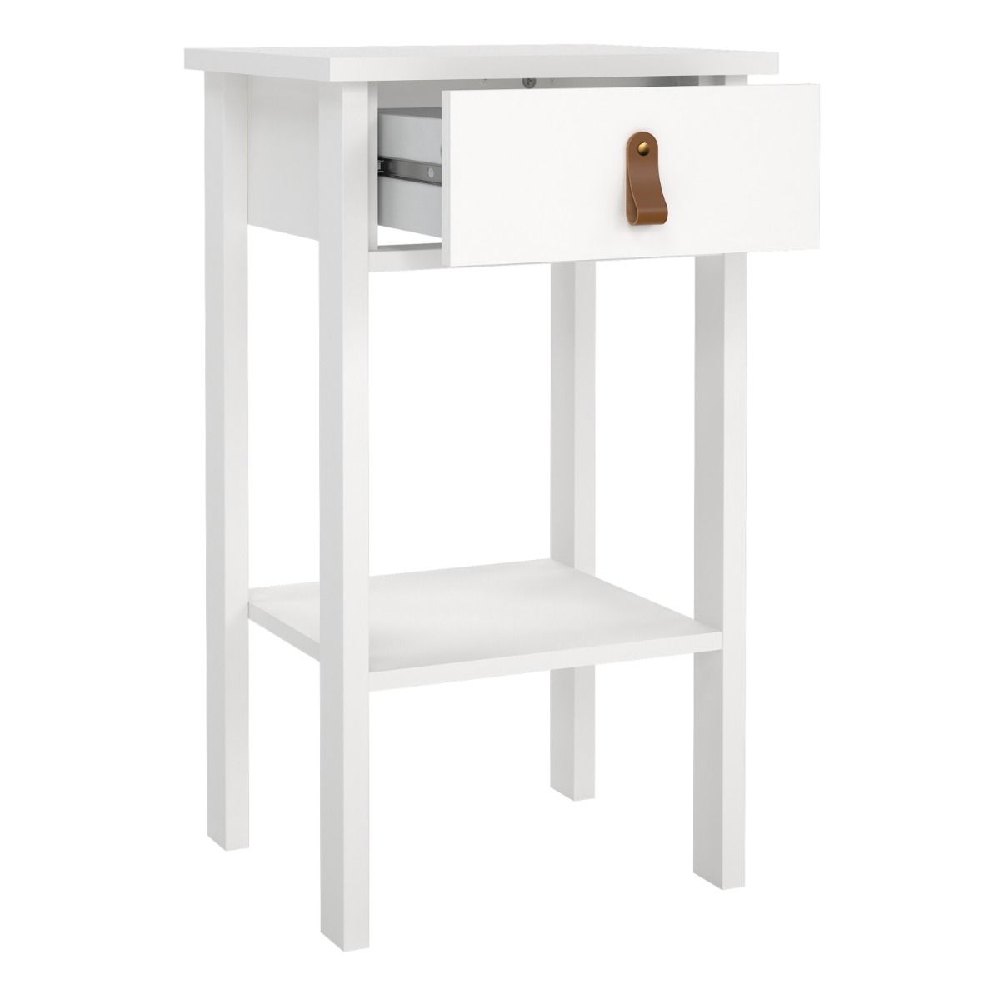 Belmar Wooden Bedside Cabinet With 1 Drawer In White