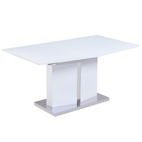 Belmonte Large High Gloss Extending Dining Table In White Grey_6