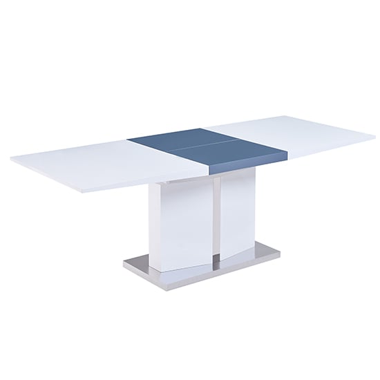 Belmonte Extendable Dining Table Large In White And Grey Gloss_5