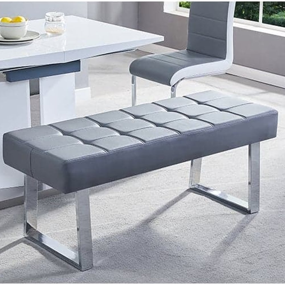 Belmonte Grey Dining Table Large 6 Symphony Grey Chairs Bench