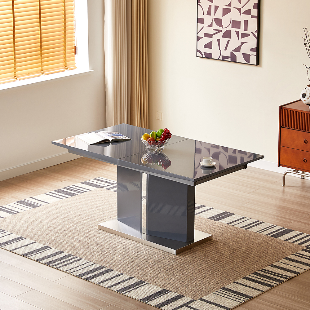 Belmonte Grey Extending Dining Table Large 6 Ravenna Grey Chairs