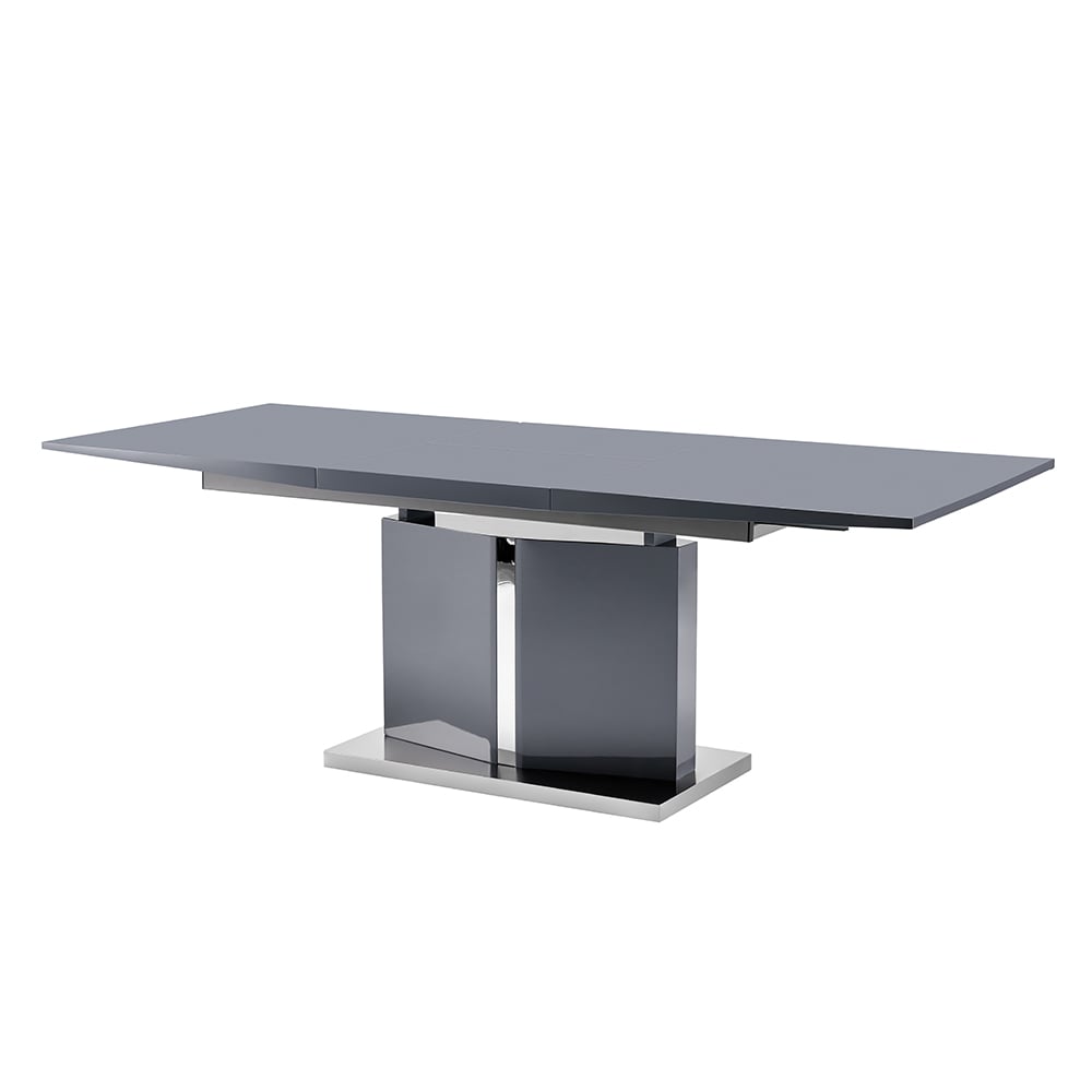 Belmonte High Gloss Extending Dining Table Large In Grey