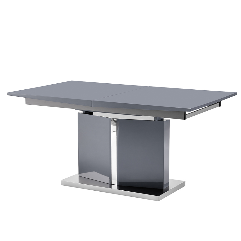 Belmonte High Gloss Extending Dining Table Large In Grey