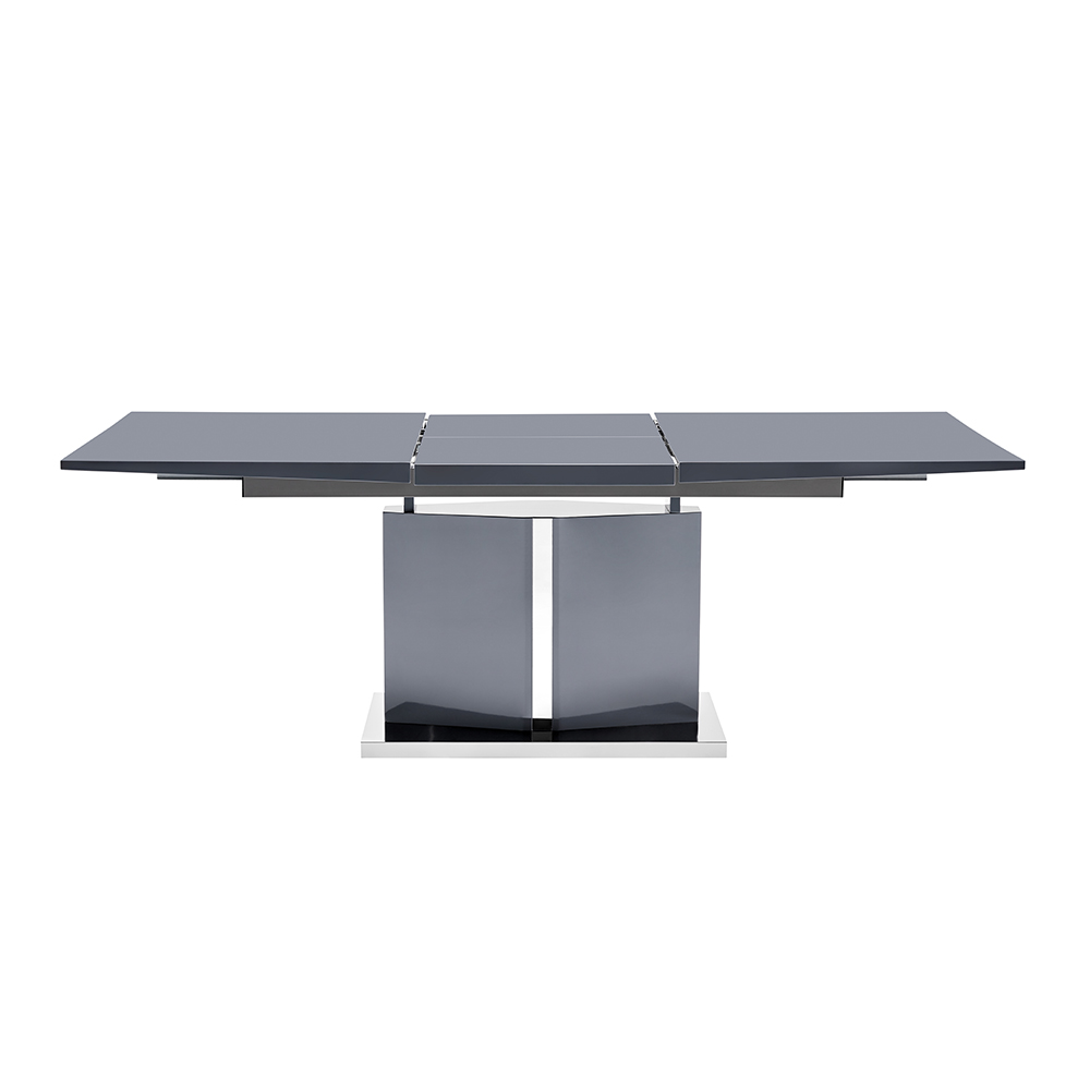 Belmonte High Gloss Extending Dining Table Large In Grey