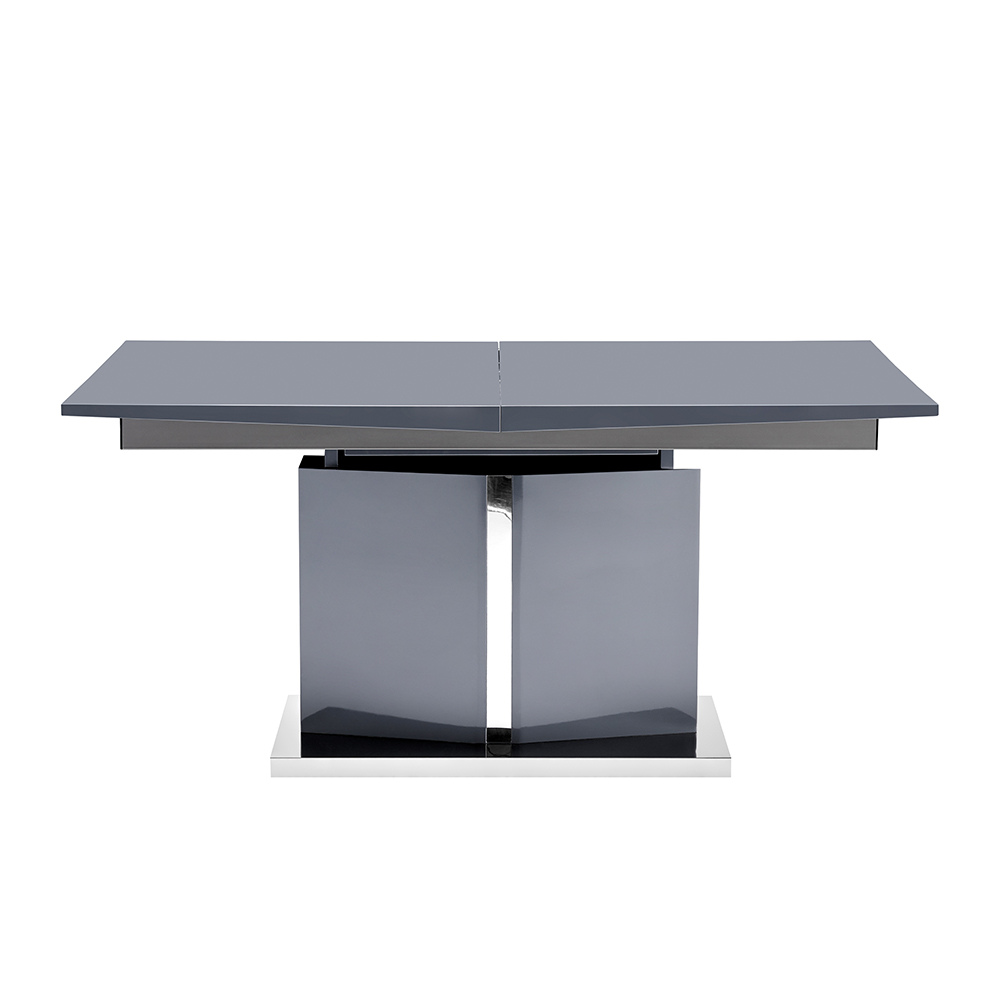 Belmonte High Gloss Extending Dining Table Large In Grey