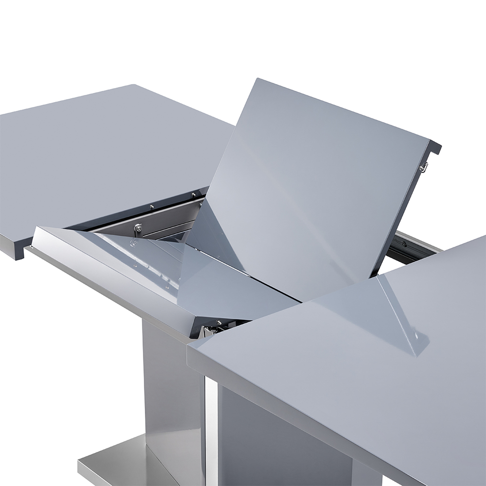 Belmonte High Gloss Extending Dining Table Large In Grey