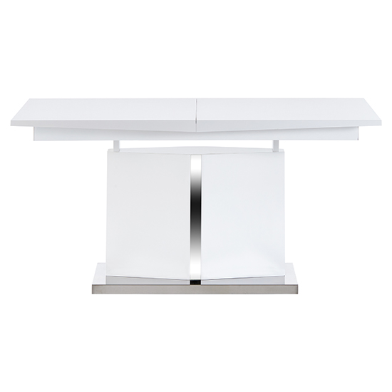 Belmonte High Gloss Extending Dining Table Large In White