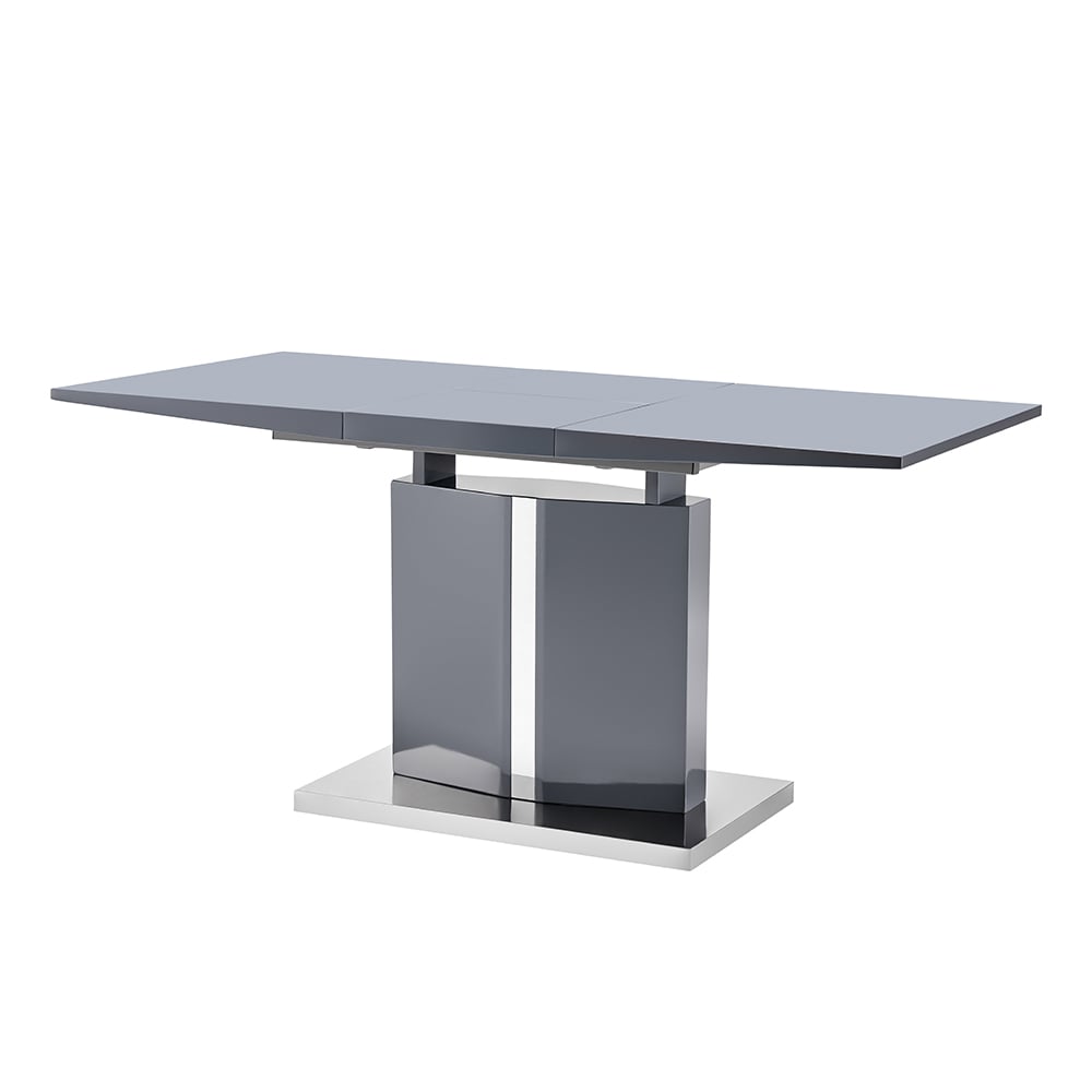 Belmonte High Gloss Extending Dining Table Small In Grey