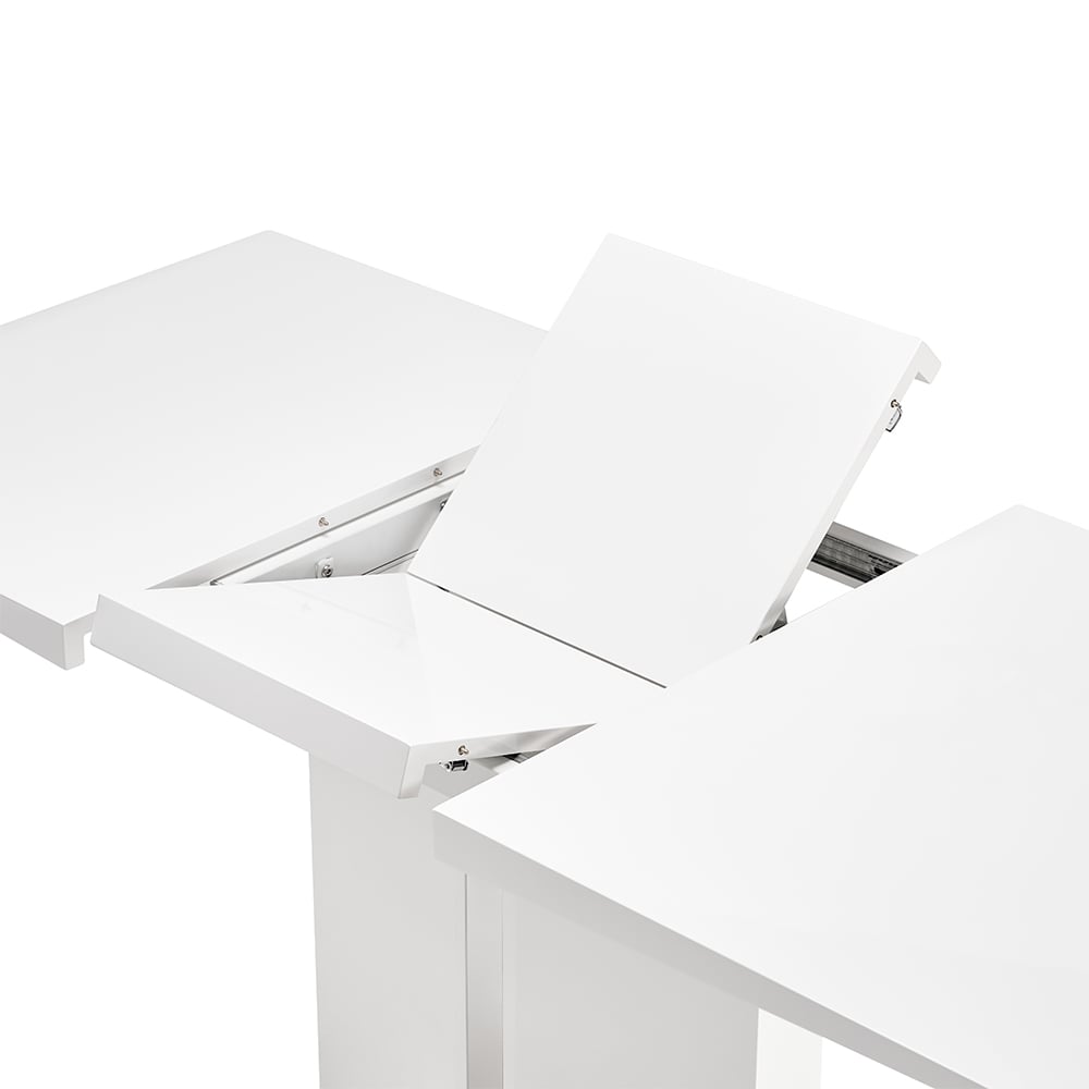 Belmonte High Gloss Extending Dining Table Small In White