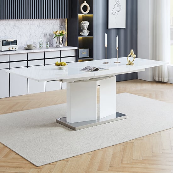 Belmonte White Dining Table Large 8 Petra Taupe Chairs_3