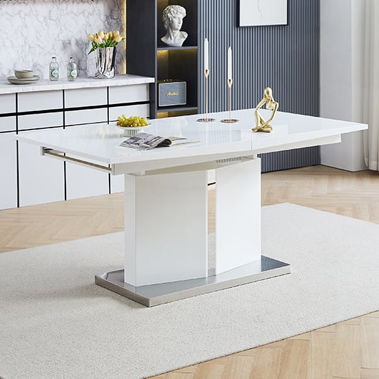 Belmonte White Dining Table Large 8 Petra Taupe Chairs_4