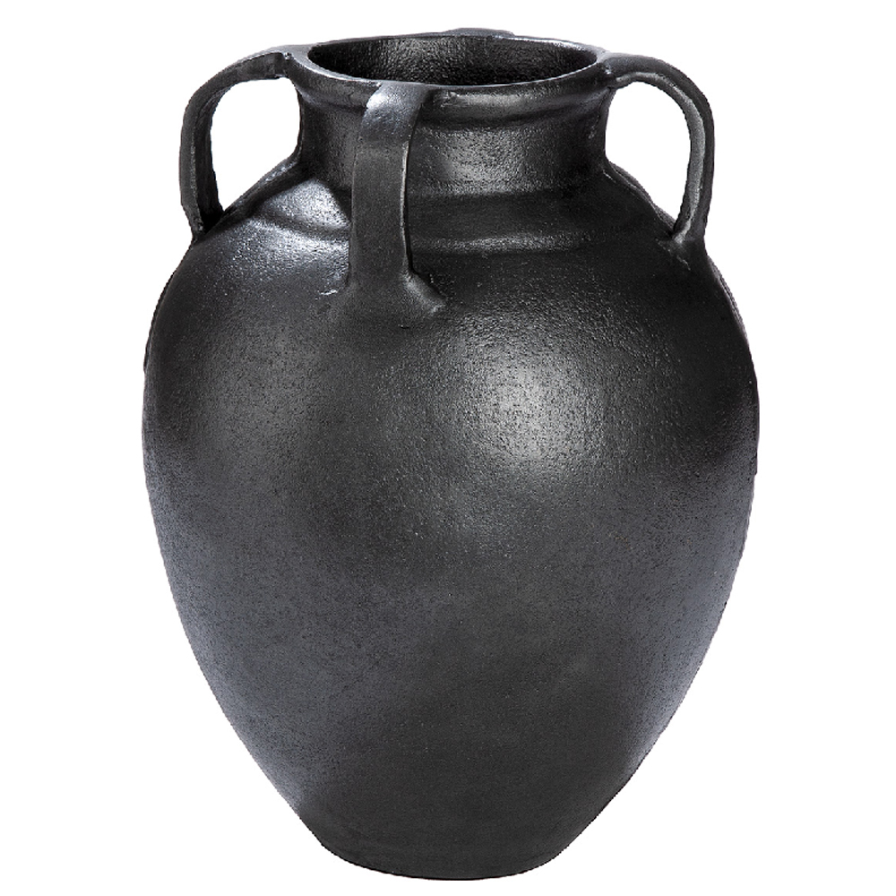 Belmora Aluminum Round Vase In Black