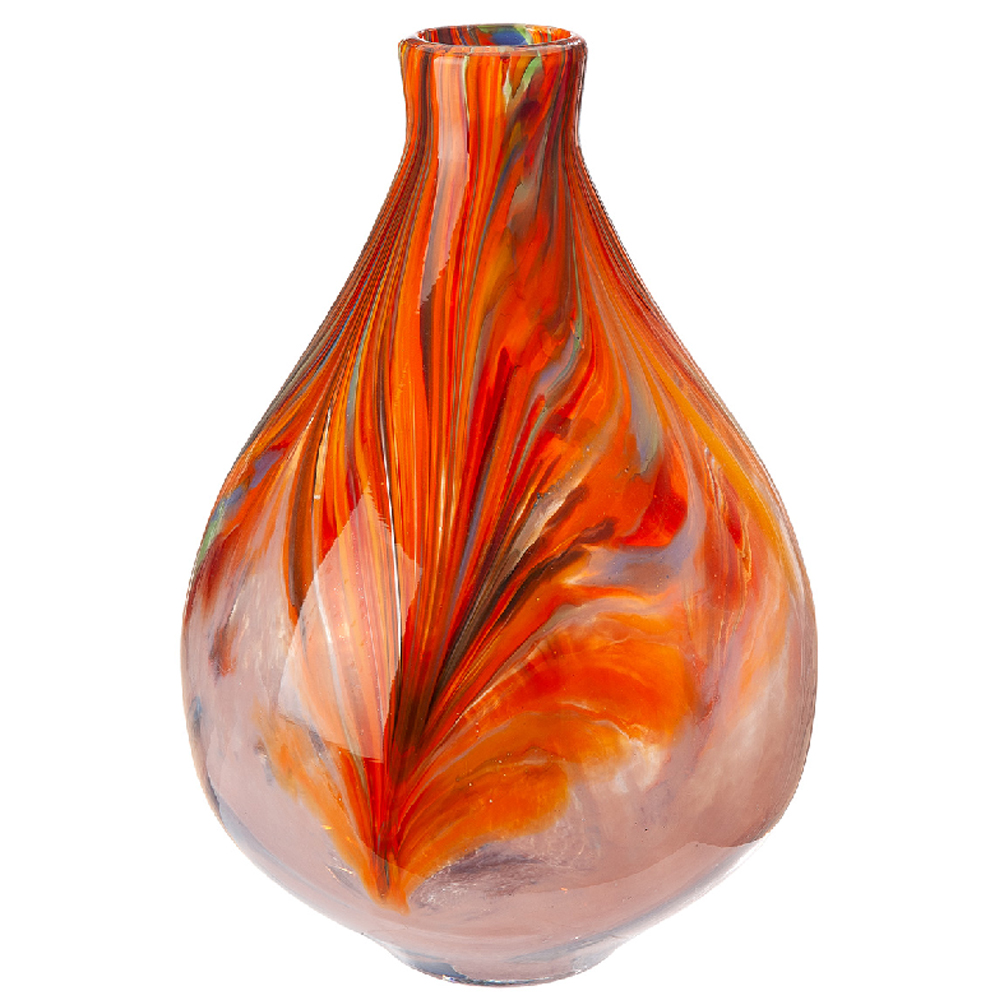 Belmora Large Glass Vase In Orange